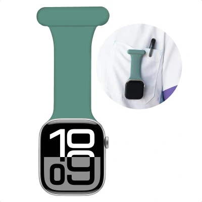 Afbeelding van imoshion Verpleegkundige siliconen bandje Geschikt voor Apple Watch 1, 2, 3, 4, 5, 6, 7, 8, 9, 10 (42 mm), SE 38/40/41 mm Groen One Size