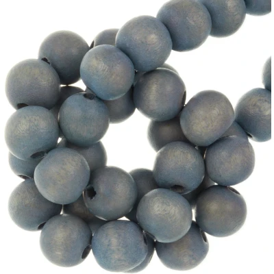 Afbeelding van Houten Kralen Vintage Look (6 mm) Pale Steel Blue (140 stuks)