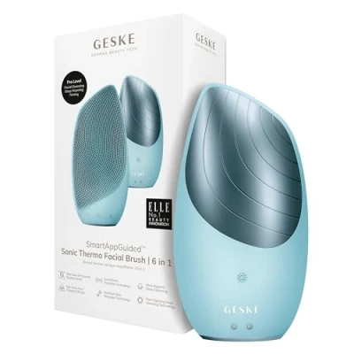 Afbeelding van GESKE SmartAppGuided™ Sonic Thermo Facial Brush 6 in 1 Huidreiniging Reinigingsborstel met warmtefunctie Gezichtsmassager Elektrische gezichtsborstel Apparaat voor gezichtsreiniging