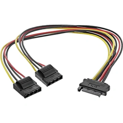 Afbeelding van SATA (m) 2x Molex (v) splitter 0,30 meter