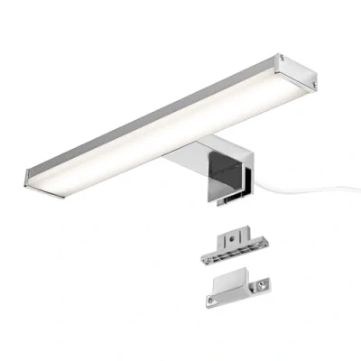 Afbeelding van Alpinaluz Applique LED pour miroir de salle bain 30 cm 8 W 810 lm Lumière blanche neutre 4000 K IP44 Aluminium chromé Montage sur miroir, meuble ou mur avant et descendante