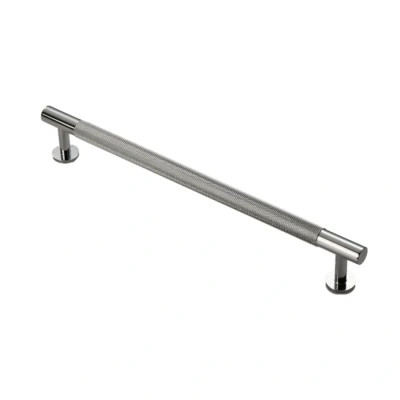 Afbeelding van Fingertip Designs Meubelgreep &quot;Knurled&quot; 224mm Gepolijst Chrome