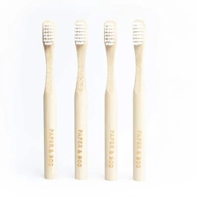 Afbeelding van ShampooBars Bamboe tandenborstels kinderen (4 stuks) Haibu by Kapperskorting.com