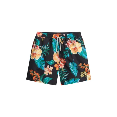 Afbeelding van Superdry Hawaiian Print INCH Zwemshorts, Heren, Maat: Medium, Hibiscus black