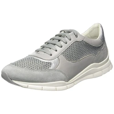 Afbeelding van Geox Sukie Sneakers laag, Dames, Maat: 39, Light grey Leer en textiel