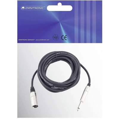 Afbeelding van Omnitronic Adaptercable XLR(M)/Jack mono 10m bk