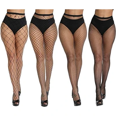Afbeelding van DRESHOW Dames netpanty met hoge taille, 4 paar