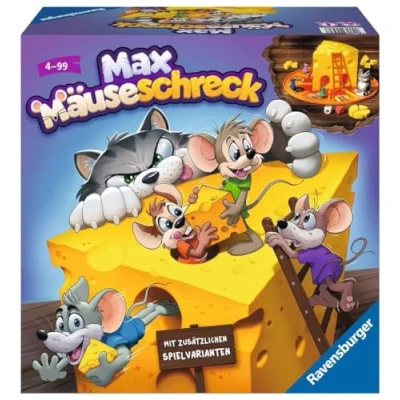 Afbeelding van Ravensburger Kinderspiele 24562 Max Mäuseschreck Würfel Laufspiel für 2 bis 4 Spieler ab Jahren