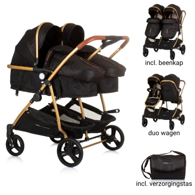 Afbeelding van Chipolino Duo Kinderwagen Smart Obsidian Gold
