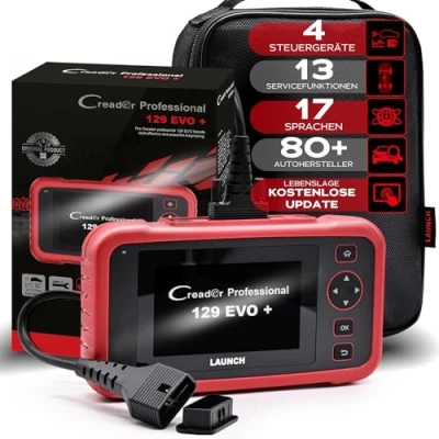 Afbeelding van LAUNCH Europe CRP 129 EVO+ OBD2 auto diagnoseapparaat EOBD tester 4 motorsystemen, ABS, SRS, automatische transmissie + 13 servicefuncties met touchscreen WiFi Update/Android