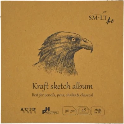 Afbeelding van SMLT Schetsboek Vierkant Kraft 14 cm 90gr 48 vel