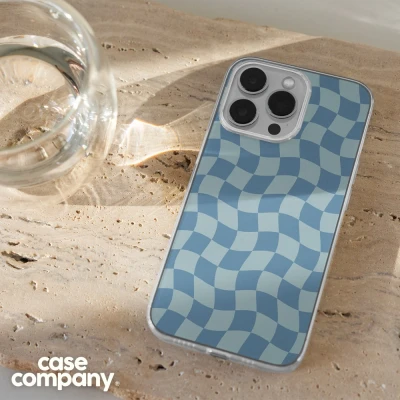 Afbeelding van Case Company® hoesje geschikt voor Xiaomi 13 Grid Blauw Soft Cover Telefoonhoesje Bescherming aan alle Kanten en Schermrand