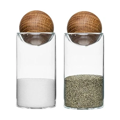 Afbeelding van Sagaform Nature Peper En Zoutstel 11 Cm Transparant