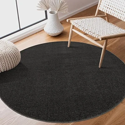 Afbeelding van SANAT Vloerkleed, woonkamer, effen, modern tapijt, slaapkamer, kantoor, hal, kinderkamer, keuken, groen, 150 cm, rond