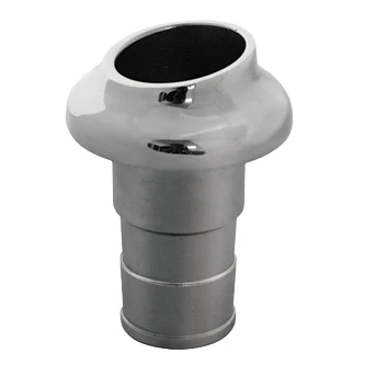 Afbeelding van Rvs uitlaat huiddoorvoer met rubber terugslagklep diameter 50mm kraag 100mm