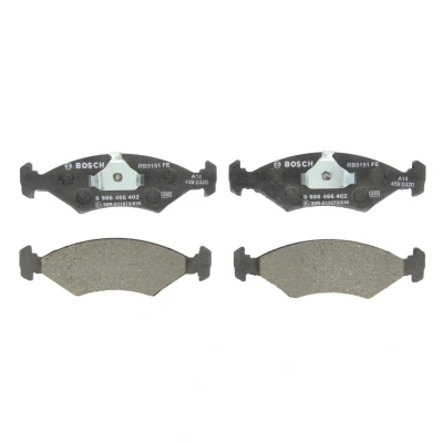 Afbeelding van BOSCH 0 986 466 402 Remblokkenset Low Metallic Met plunjerclip FORD: Sierra Mk2 Saloon, ESCORT 4, Puma