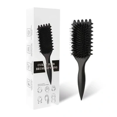 Image de Curl Defining Brush Define Styling Brosse à cheveux pour peigner et façonner les boucles homme femme réduire la traction, poils en nylon, amélioration des boucles, unisexe