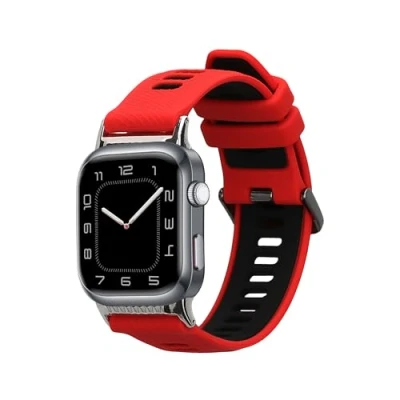 Afbeelding van kwmobile horlogebandje geschikt voor Huawei Watch D2 polsband Smartwatch bandje van TPU Activity tracker horloge band in rood / zwart