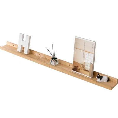 Afbeelding van GIEANOO Drijvende plank, 96 cm, massief eikenhout, rustiek, wandmontage, met lip design, radiatorplank, wandplanken voor woonkamer, slaapkamer, badkamer