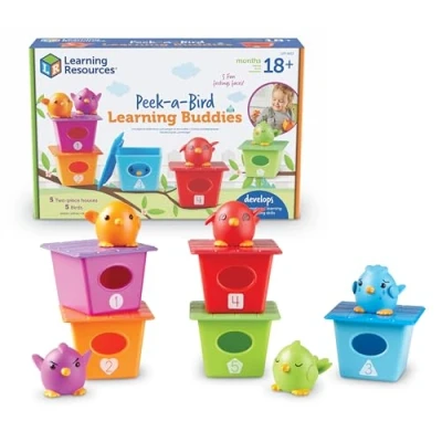 Afbeelding van Learning Resources Peek a Bird leermetgezellen, peuteractiviteiten, educatief speelgoed, kleuronderwijsspeelgoed, 15 stuks, vanaf 18 maanden