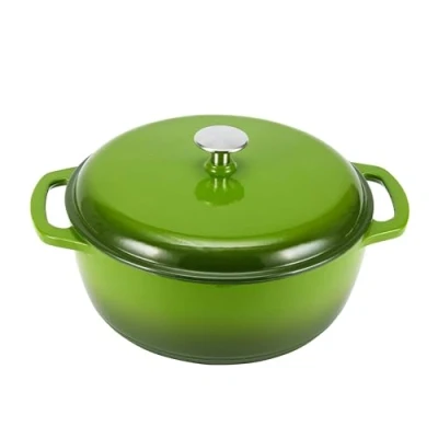 Afbeelding van Amazon Basics Gietijzeren braadpan, geëmailleerd, 6,6 liter, groen