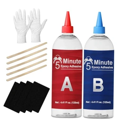 Afbeelding van LAMXIN epoxylijm 5 minuten 250 ml, snelle uitharding transparante twee componenten epoxylijm, 2 voor de reparatie van harde kunststoffen, metaal, keramiek en hout