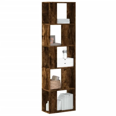Afbeelding van Boekenkast 5 laags 45x23,5x162,5 cm bewerkt hout gerookt eiken