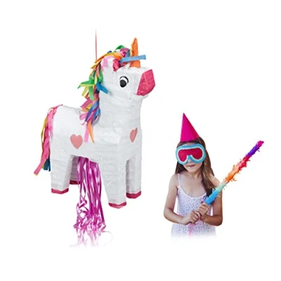Afbeelding van Relaxdays pinata eenhoorn unicorn piñata verjaardag kinderen meisjes
