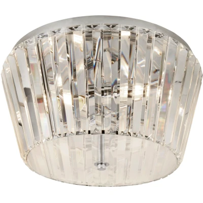 Afbeelding van Searchlight Tiara Plafondverlichting Ø 40 X 23 Cm Chroom En Transparant