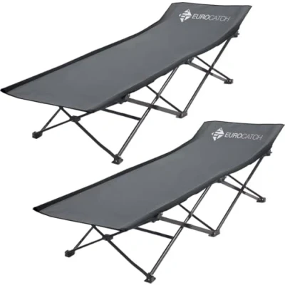 Afbeelding van Eurocatch 2 stuks Opvouwbaar Veldbed Festival bed Camping Kampeerbed Grijs