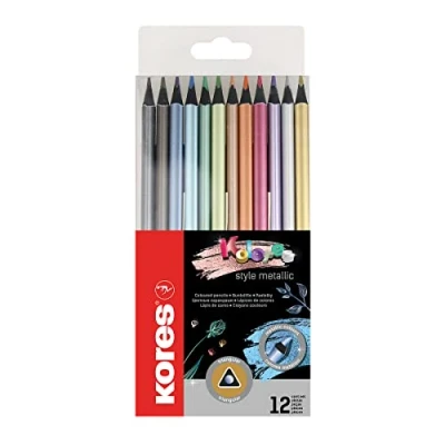 Afbeelding van KORES Kleurpotloden driehoekig &quot;Kolores Metallic Style&quot; 12 stuks