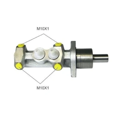 Afbeelding van HELLA 8AM 355 501 841 Hoofdremcilinder 22,2 Grijs gietijzer M10 x 1 (x4)
