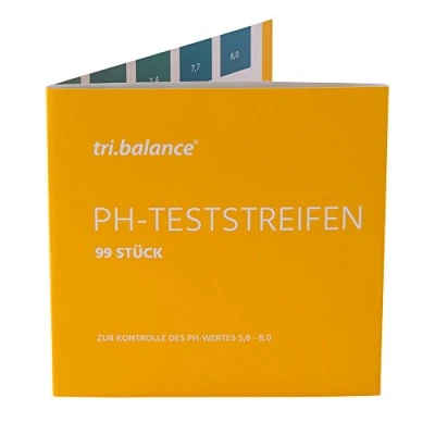 Afbeelding van tri.balance 99 stuks pH teststrips 1 verpakking I meetbereik 5,6 8,0 meting in urine water controle van de zuur base afwisseling