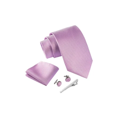 Afbeelding van Massi Morino SET Stropdas Lila Kariert, Heren, Maat: One Size, kariert