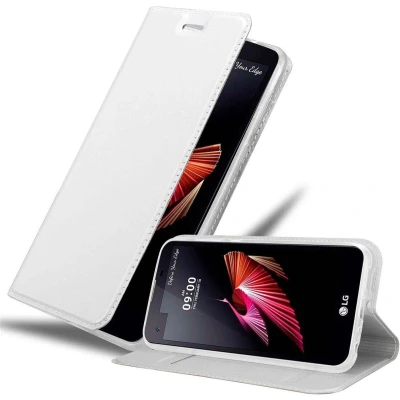 Afbeelding van Cadorabo Hoesje geschikt voor LG X SCREEN in CLASSY ZILVER Beschermhoes met magnetische sluiting, standfunctie en kaartvakje Book Case Cover Etui