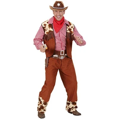 Afbeelding van Widmann Cowboy &amp; Cowgirl Kostuum Luxe Renegade Man Rood, Bruin Medium Carnavalskleding Verkleedkleding