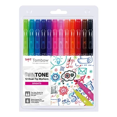 Afbeelding van Tombow TwinTone markers 12st set stralende kleuren 19 WS PK 12P 1