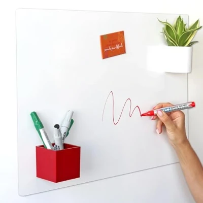 Afbeelding van KalaMitica Magnetisch whiteboard van staal Schrijfbaar en droog uitwisbaar, zonder lijst 56 x 38 0,12 cm