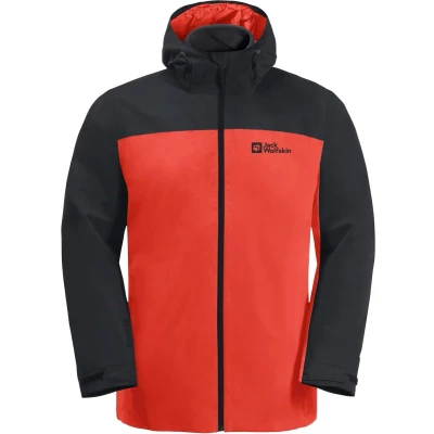 Afbeelding van Jack Wolfskin Taubenberg 3IN1 Outdoorjas, Heren, Maat: Small, Strong red