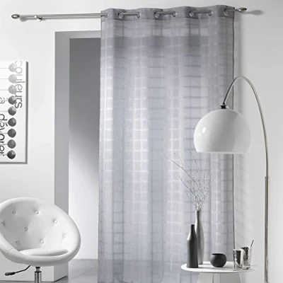Afbeelding van Livetti Vitrage met oogje Net Curtain 140x240cm Grijs