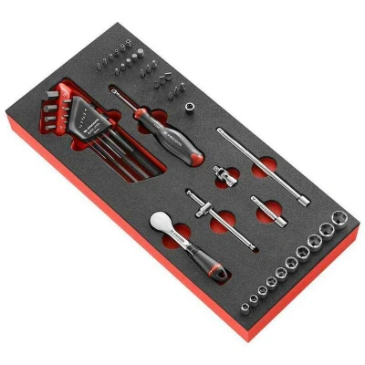 Image de FACOM MODM.R181 36PB module en mousse avec douilles 1/4 à 6 pans et cliquet de haute précision