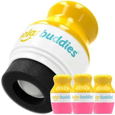 Afbeelding van Triple Pink Solar Buddies Hervulbare Roll On Spons Applicator voor Kinderen, Volwassenen, Gezinnen, Reizen, 100 ml, Reisvriendelijk Zonnebrandcrème, Zonnecrème en Lotions (Roze, Roze, Roze)