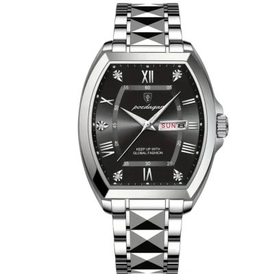 Afbeelding van poedagar HerenHorloge Zilver met Zwart