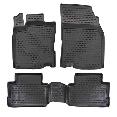 Afbeelding van J&amp;J AUTOMOTIVE Exclusieve 3D rubberen vloermatten, compatibel met Qashqai J11 2014 2021, hoge rand, zwart, antislip, alle seizoenen