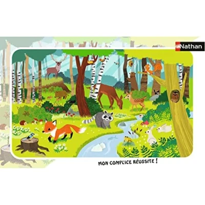 Afbeelding van Nathan Kinderpuzzel 15 delige lijst Bosdieren Meisje of jongen vanaf 3 jaar Hoogwaardige puzzel Dik en duurzaam karton Dieren 86011