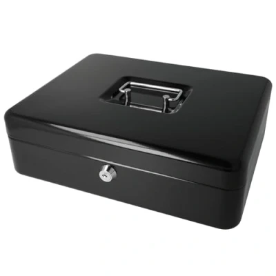 Afbeelding van Westcott Ac E51002 Zw Geldkist 301X242X91Mm Zwart, Kunststof Inzet Met 5 Vakken
