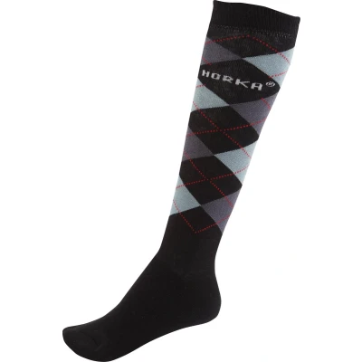 Afbeelding van Horka Sokken Riding Check Black grey M