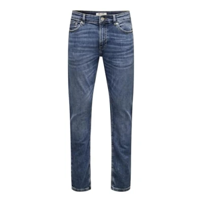 Afbeelding van Only &amp; Sons Onswarp Jeans Skinny Fit, Heren, Maat: 30x30, Blue denim