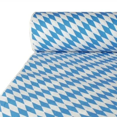 Afbeelding van DeinPack 1 rol tafelkleed m x 50 Beiers ruitpatroon damast wegwerptafelkleed lang en breed ideaal voor alle feesten, verenigingsfeesten, feesten