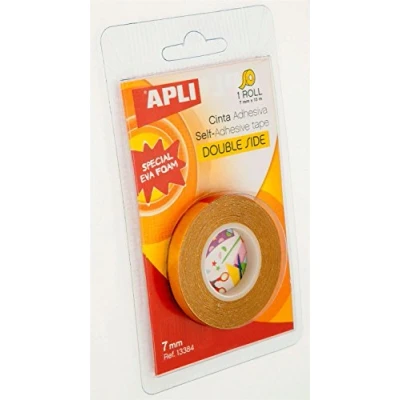 Afbeelding van APLI 13384 dubbelzijdig plakband 7 mm x 10 m